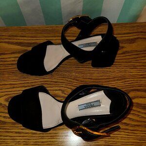 Prada Black Suede Platform Sandal, 75mm, Size EU 40 US 9-10